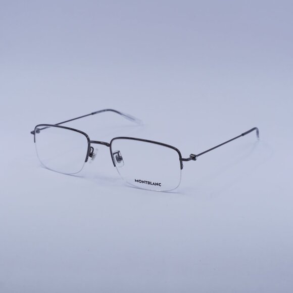 Montblanc MB0084OK 004 Eyeglasses Dark Ruthenium 55mm Rectangle Frame - Picture 1 of 9